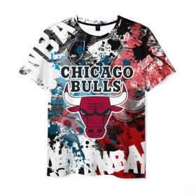 Мужская футболка 3D с принтом Чикаго Буллз в Кировске, 100% полиэфир | прямой крой, круглый вырез горловины, длина до линии бедер | bulls | chicago | chicago bulls | nba | баскетбол | буллз | нба | чикаго | чикаго буллз