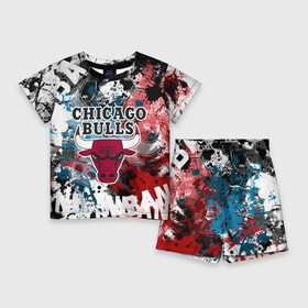 Детский костюм с шортами 3D с принтом Чикаго Буллз в Кировске,  |  | bulls | chicago | chicago bulls | nba | баскетбол | буллз | нба | чикаго | чикаго буллз