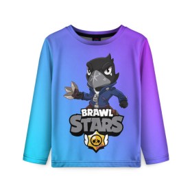 Детский лонгслив 3D с принтом Crow (Brawl Stars) в Кировске, 100% полиэстер | длинные рукава, круглый вырез горловины, полуприлегающий силуэт
 | brawl stars | crow | game | leon | бравл | бравл стар | бравл старс | ворон | ворона | детская | детям | игра | компьютерная игра | кров | леон | персонаж | развлечение