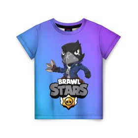 Детская футболка 3D с принтом Crow (Brawl Stars) в Кировске, 100% гипоаллергенный полиэфир | прямой крой, круглый вырез горловины, длина до линии бедер, чуть спущенное плечо, ткань немного тянется | brawl stars | crow | game | leon | бравл | бравл стар | бравл старс | ворон | ворона | детская | детям | игра | компьютерная игра | кров | леон | персонаж | развлечение