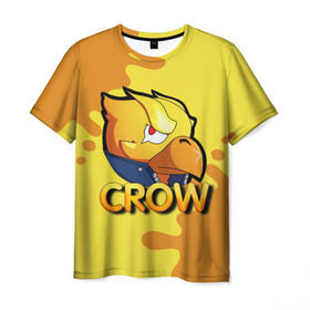 Мужская футболка 3D с принтом Crow (Brawl Stars) в Кировске, 100% полиэфир | прямой крой, круглый вырез горловины, длина до линии бедер | brawl stars | crow | game | leon | бравл | бравл стар | бравл старс | ворон | ворона | детская | детям | игра | компьютерная игра | кров | леон | персонаж | развлечение
