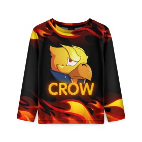 Детский лонгслив 3D с принтом Crow (Brawl Stars) в Кировске, 100% полиэстер | длинные рукава, круглый вырез горловины, полуприлегающий силуэт
 | brawl stars | crow | game | leon | бравл | бравл стар | бравл старс | ворон | ворона | детская | детям | игра | компьютерная игра | кров | леон | персонаж | развлечение