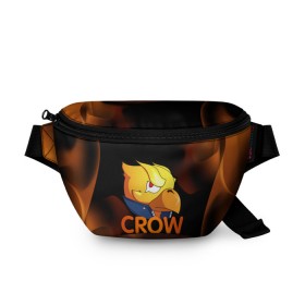 Поясная сумка 3D с принтом Crow (Brawl Stars) в Кировске, 100% полиэстер | плотная ткань, ремень с регулируемой длиной, внутри несколько карманов для мелочей, основное отделение и карман с обратной стороны сумки застегиваются на молнию | brawl stars | crow | game | leon | бравл | бравл стар | бравл старс | ворон | ворона | детская | детям | игра | компьютерная игра | кров | леон | персонаж | развлечение