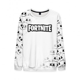 Мужской свитшот 3D с принтом FORTNITE x MARSHMELLO в Кировске, 100% полиэстер с мягким внутренним слоем | круглый вырез горловины, мягкая резинка на манжетах и поясе, свободная посадка по фигуре | 