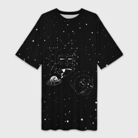 Платье-футболка 3D с принтом Star map Rick and Morty в Кировске,  |  | Тематика изображения на принте: dsgnosadchaya | rick  morty | star | vdosadir | джастин ройланд | дэн хармон | звезды | космос | миссикс | плюмбус | рик и морти