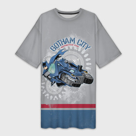 Платье-футболка 3D с принтом Gotham City Motorcycle Club в Кировске,  |  | 80 | 80th | anniversary | bat man | batman | batman comics | caped crusader | dark knight | shtatbat | бетмен | брюс уэйн | бэт мен | бэтмен | тёмный рыцарь