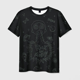 Мужская футболка 3D с принтом Planet Morty In Space в Кировске, 100% полиэфир | прямой крой, круглый вырез горловины, длина до линии бедер | dsgnosadchaya | rick  morty | space debris | vdosadir | джастин ройланд | дэн хармон | миссикс | планета | плюмбус | рик и морти