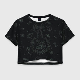 Женская футболка Cropp-top с принтом Planet Morty In Space в Кировске, 100% полиэстер | круглая горловина, длина футболки до линии талии, рукава с отворотами | dsgnosadchaya | rick  morty | space debris | vdosadir | джастин ройланд | дэн хармон | миссикс | планета | плюмбус | рик и морти