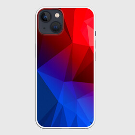 Чехол для iPhone 13 с принтом REDBLUE в Кировске,  |  | abstract | abstraction | color | geometry | paitnt | polygon | polygonal | psy | абстракция | геометрия | краски | неоновые | полигоны | психоделика