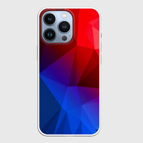 Чехол для iPhone 13 Pro с принтом REDBLUE в Кировске,  |  | abstract | abstraction | color | geometry | paitnt | polygon | polygonal | psy | абстракция | геометрия | краски | неоновые | полигоны | психоделика