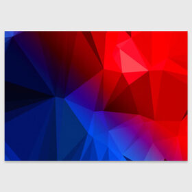 Поздравительная открытка с принтом RED&BLUE в Кировске, 100% бумага | плотность бумаги 280 г/м2, матовая, на обратной стороне линовка и место для марки
 | abstract | abstraction | color | geometry | paitnt | polygon | polygonal | psy | абстракция | геометрия | краски | неоновые | полигоны | психоделика