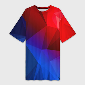 Платье-футболка 3D с принтом REDBLUE в Кировске,  |  | abstract | abstraction | color | geometry | paitnt | polygon | polygonal | psy | абстракция | геометрия | краски | неоновые | полигоны | психоделика