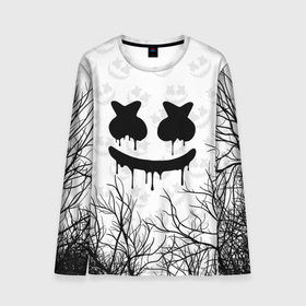 Мужской лонгслив 3D с принтом MARSHMELLO HALLOWEEN в Кировске, 100% полиэстер | длинные рукава, круглый вырез горловины, полуприлегающий силуэт | Тематика изображения на принте: america | dj | halloween | marshmello | marshmello halloween | usa | америка | маршмелло | маршмелло хеллоуин | хеллоуин