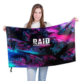 Флаг 3D с принтом RAID: Shadow Legends в Кировске, 100% полиэстер | плотность ткани — 95 г/м2, размер — 67 х 109 см. Принт наносится с одной стороны | Тематика изображения на принте: 