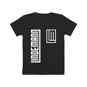 Детская футболка хлопок с принтом LINDEMANN в Кировске, 100% хлопок | круглый вырез горловины, полуприлегающий силуэт, длина до линии бедер | lindeman | lindemann | logo | music | pain | rammstein | rock | rumstein | till | группа | линдеман | линдеманн | лого | логотип | метал | музыка | пэйн | раммштайн | рамштаин | рамштайн | рок | символ | тилль