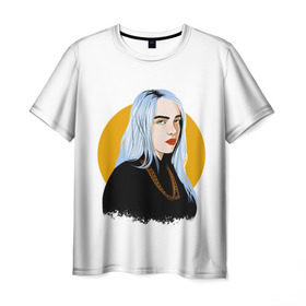 Мужская футболка 3D с принтом Billie Eilish в Кировске, 100% полиэфир | прямой крой, круглый вырез горловины, длина до линии бедер | Тематика изображения на принте: bad | billie | boy | boys | eilish | girl | girls | music | pop | rap | sad | trend | билли | грустно | девочка | девочки | девушка | мальчик | музыка | поп | рэп | тренд | эйлиш