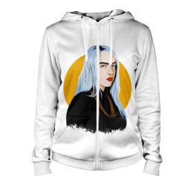 Женская толстовка 3D на молнии с принтом Billie Eilish в Кировске, 100% полиэстер | длина до линии бедра, манжеты и пояс оформлены мягкой тканевой резинкой, двухслойный капюшон со шнурком для регулировки, спереди молния, по бокам два кармана | bad | billie | boy | boys | eilish | girl | girls | music | pop | rap | sad | trend | билли | грустно | девочка | девочки | девушка | мальчик | музыка | поп | рэп | тренд | эйлиш