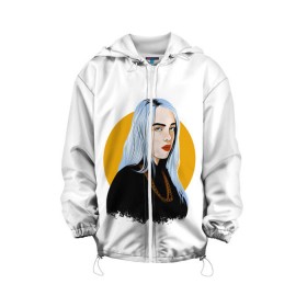 Детская куртка 3D с принтом Billie Eilish в Кировске, 100% полиэстер | застежка — молния, подол и капюшон оформлены резинкой с фиксаторами, по бокам — два кармана без застежек, один потайной карман на груди, плотность верхнего слоя — 90 г/м2; плотность флисового подклада — 260 г/м2 | bad | billie | boy | boys | eilish | girl | girls | music | pop | rap | sad | trend | билли | грустно | девочка | девочки | девушка | мальчик | музыка | поп | рэп | тренд | эйлиш