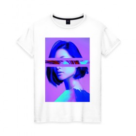 Женская футболка хлопок с принтом Blurred visions в Кировске, 100% хлопок | прямой крой, круглый вырез горловины, длина до линии бедер, слегка спущенное плечо | art | digital | glitch | арт | глитч | глюк | искажение | искусство | ошибка | цифровое | цифровой