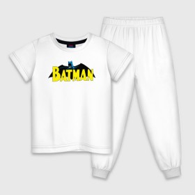 Детская пижама хлопок с принтом Batman logo в Кировске, 100% хлопок |  брюки и футболка прямого кроя, без карманов, на брюках мягкая резинка на поясе и по низу штанин
 | 80 | 80th | anniversary | bat man | batman | batman comics | caped crusader | dark knight | shtatjl | бетмен | брюс уэйн | бэт мен | бэтмен | тёмный рыцарь