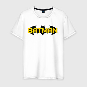 Мужская футболка хлопок с принтом Batman Logo в Кировске, 100% хлопок | прямой крой, круглый вырез горловины, длина до линии бедер, слегка спущенное плечо. | Тематика изображения на принте: 80 | 80th | anniversary | bat man | batman | batman comics | caped crusader | dark knight | shtatjl | бетмен | брюс уэйн | бэт мен | бэтмен | логотип | надпись | тёмный рыцарь