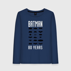 Женский лонгслив хлопок с принтом Batman Logos в Кировске, 100% хлопок |  | 80 | 80th | anniversary | bat man | batman | batman comics | caped crusader | dark knight | shtatjl | бетмен | брюс уэйн | бэт мен | бэтмен | тёмный рыцарь