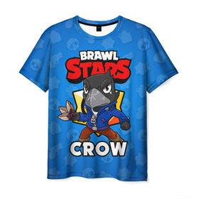 Мужская футболка 3D с принтом BRAWL STARS CROW в Кировске, 100% полиэфир | прямой крой, круглый вырез горловины, длина до линии бедер | brawl stars | brawl stars crow | brawler | crow | бравл старз | бравлер | ворон