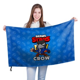 Флаг 3D с принтом BRAWL STARS CROW в Кировске, 100% полиэстер | плотность ткани — 95 г/м2, размер — 67 х 109 см. Принт наносится с одной стороны | brawl stars | brawl stars crow | brawler | crow | бравл старз | бравлер | ворон