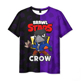 Мужская футболка 3D с принтом BRAWL STARS CROW в Кировске, 100% полиэфир | прямой крой, круглый вырез горловины, длина до линии бедер | brawl stars | brawl stars crow | brawler | crow | бравл старз | бравлер | ворон