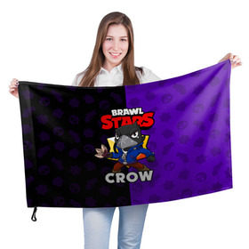 Флаг 3D с принтом BRAWL STARS CROW в Кировске, 100% полиэстер | плотность ткани — 95 г/м2, размер — 67 х 109 см. Принт наносится с одной стороны | brawl stars | brawl stars crow | brawler | crow | бравл старз | бравлер | ворон
