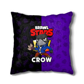 Подушка 3D с принтом BRAWL STARS CROW в Кировске, наволочка – 100% полиэстер, наполнитель – холлофайбер (легкий наполнитель, не вызывает аллергию). | состоит из подушки и наволочки. Наволочка на молнии, легко снимается для стирки | brawl stars | brawl stars crow | brawler | crow | бравл старз | бравлер | ворон