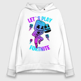 Женское худи Oversize хлопок с принтом FORTNITE x MARSHMELLO в Кировске, френч-терри — 70% хлопок, 30% полиэстер. Мягкий теплый начес внутри —100% хлопок | боковые карманы, эластичные манжеты и нижняя кромка, капюшон на магнитной кнопке | fortnite | fortnite 2 | fortnite x | marshmello | ninja | ninja hyper streamer | ninja streamer | streamer | tyler blevins | маршмелло | ниндзя | фортнайт | фортнайт 2 | фортнайт глава 2