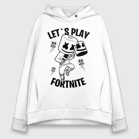 Женское худи Oversize хлопок с принтом FORTNITE x MARSHMELLO в Кировске, френч-терри — 70% хлопок, 30% полиэстер. Мягкий теплый начес внутри —100% хлопок | боковые карманы, эластичные манжеты и нижняя кромка, капюшон на магнитной кнопке | fortnite | fortnite 2 | fortnite x | marshmello | ninja | ninja hyper streamer | ninja streamer | streamer | tyler blevins | маршмелло | ниндзя | фортнайт | фортнайт 2 | фортнайт глава 2