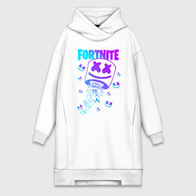 Платье-худи хлопок с принтом FORTNITE x MARSHMELLO в Кировске,  |  | fortnite | fortnite 2 | fortnite x | marshmello | ninja | ninja hyper streamer | ninja streamer | streamer | tyler blevins | маршмелло | ниндзя | фортнайт | фортнайт 2 | фортнайт глава 2