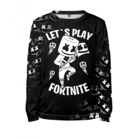 Детский лонгслив 3D с принтом FORTNITE x MARSHMELLO в Кировске, 100% полиэстер | длинные рукава, круглый вырез горловины, полуприлегающий силуэт
 | fortnite | fortnite 2 | fortnite x | marshmello | ninja | ninja hyper streamer | ninja streamer | streamer | tyler blevins | маршмелло | ниндзя | фортнайт | фортнайт 2 | фортнайт глава 2