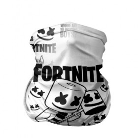 Бандана-труба 3D с принтом FORTNITE MARSHMELLO в Кировске, 100% полиэстер, ткань с особыми свойствами — Activecool | плотность 150‒180 г/м2; хорошо тянется, но сохраняет форму | fnchap2 | fortnite | fortnite 2 | fortnite x | marshmello | ninja | ninja hyper streamer | ninja streamer | streamer | tyler blevins | маршмелло | ниндзя | фортнайт | фортнайт 2 | фортнайт глава 2