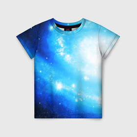 Детская футболка 3D с принтом ЗВЕЗДНОЕ НЕБО в Кировске, 100% гипоаллергенный полиэфир | прямой крой, круглый вырез горловины, длина до линии бедер, чуть спущенное плечо, ткань немного тянется | galaxy | nebula | space | star | абстракция | вселенная | галактика | звезда | звезды | космический | планеты