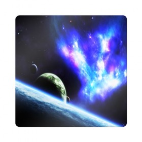 Магнит виниловый Квадрат с принтом ЗЕМЛЯ в Кировске, полимерный материал с магнитным слоем | размер 9*9 см, закругленные углы | galaxy | nebula | space | star | абстракция | вселенная | галактика | звезда | звезды | космический | планеты