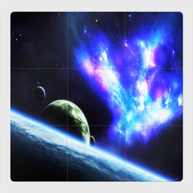 Магнитный плакат 3Х3 с принтом ЗЕМЛЯ в Кировске, Полимерный материал с магнитным слоем | 9 деталей размером 9*9 см | galaxy | nebula | space | star | абстракция | вселенная | галактика | звезда | звезды | космический | планеты