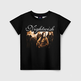 Детская футболка 3D с принтом Nightwish в Кировске, 100% гипоаллергенный полиэфир | прямой крой, круглый вырез горловины, длина до линии бедер, чуть спущенное плечо, ткань немного тянется | metal | nightwish | symphonic metal | tarja | tarja turunen | turunen | метал | найтвиш | симфоник метал | тарья | турунен