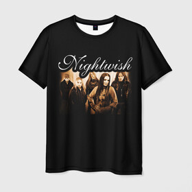 Мужская футболка 3D с принтом Nightwish в Кировске, 100% полиэфир | прямой крой, круглый вырез горловины, длина до линии бедер | metal | nightwish | symphonic metal | tarja | tarja turunen | turunen | метал | найтвиш | симфоник метал | тарья | турунен