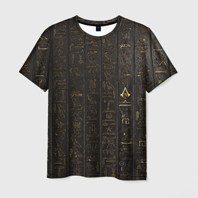 Мужская футболка 3D с принтом Egypt Hieroglyphs в Кировске, 100% полиэфир | прямой крой, круглый вырез горловины, длина до линии бедер | egypt | symbol | египет | знаки | иероглифы | надпись | символы
