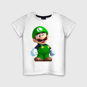 Детская футболка хлопок с принтом Luigi`s Mansion в Кировске, 100% хлопок | круглый вырез горловины, полуприлегающий силуэт, длина до линии бедер | game | luigis mansion | mario | nintendo | видеоигра | игра | луиджи | марио | привидение | призрак