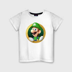 Детская футболка хлопок с принтом Luigis Mansion в Кировске, 100% хлопок | круглый вырез горловины, полуприлегающий силуэт, длина до линии бедер | Тематика изображения на принте: 