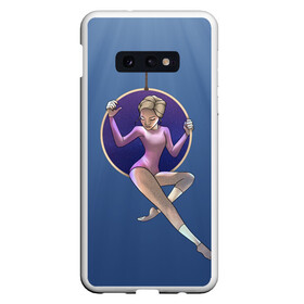 Чехол для Samsung S10E с принтом Gymnastics on the rings в Кировске, Силикон | Область печати: задняя сторона чехла, без боковых панелей | Тематика изображения на принте: aerial gymnastic | gymnastic | gymnastics on cloth | gymnastics on the rings | воздушная гимнастика | гимнастика | гимнастика на кольцах | кольца | полотна | полотно