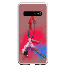 Чехол для Samsung Galaxy S10 с принтом Воздушная гимнастика в Кировске, Силикон | Область печати: задняя сторона чехла, без боковых панелей | Тематика изображения на принте: aerial gymnastic | gymnastic | gymnastics on cloth | gymnastics on the rings | воздушная гимнастика | гимнастика | гимнастика на кольцах | кольца | полотна | полотно