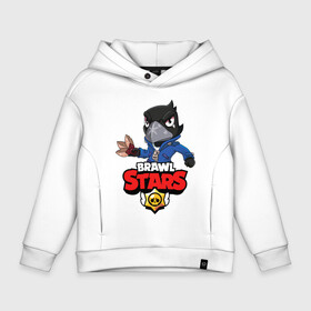 Детское худи Oversize хлопок с принтом BRAWL STARS CROW в Кировске, френч-терри — 70% хлопок, 30% полиэстер. Мягкий теплый начес внутри —100% хлопок | боковые карманы, эластичные манжеты и нижняя кромка, капюшон на магнитной кнопке | brawl stars | bull | colt | crow | leon | stars | берли | бо | брок | ворон | джесси | динамайк | дэррил | кольт | леон | мортис | нита | пайпер | пенни | поко | пэм | рикошет | спайк | фрэнк | шелли | эль примо