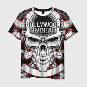 Мужская футболка 3D с принтом Hollywood Undead в Кировске, 100% полиэфир | прямой крой, круглый вырез горловины, длина до линии бедер | been | bloody nose | california | hell | lyrics | music | octone | official | psalms | records | rock | song | to | vevo | video | кранккор | метал | рэп рок | электроник