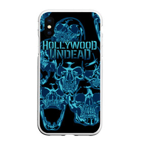 Чехол для iPhone XS Max матовый с принтом Hollywood Undead в Кировске, Силикон | Область печати: задняя сторона чехла, без боковых панелей | Тематика изображения на принте: been | bloody nose | california | hell | lyrics | music | octone | official | psalms | records | rock | song | to | vevo | video | кранккор | метал | рэп рок | электроник