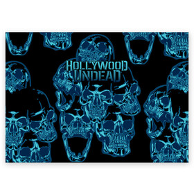Поздравительная открытка с принтом  Hollywood Undead в Кировске, 100% бумага | плотность бумаги 280 г/м2, матовая, на обратной стороне линовка и место для марки
 | been | bloody nose | california | hell | lyrics | music | octone | official | psalms | records | rock | song | to | vevo | video | кранккор | метал | рэп рок | электроник